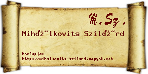 Mihálkovits Szilárd névjegykártya
